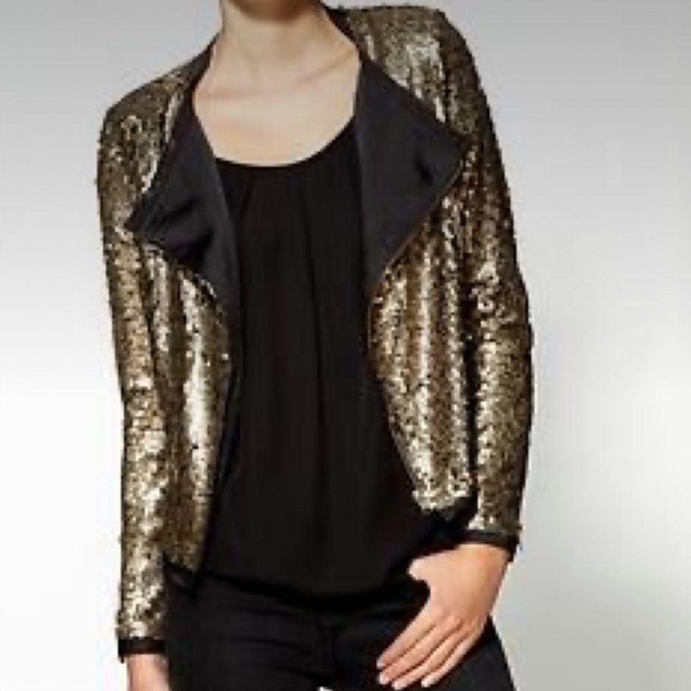 Aryn K - Sequin Moto Jacket - size Large - NWT